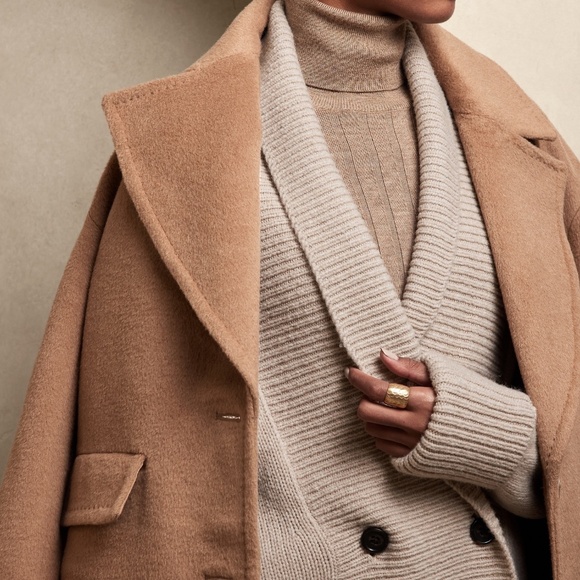 Banana Republic Maite Wool-Blend Cardigan, Dark Charcoal, Size S, NWT - Picture 6 of 8